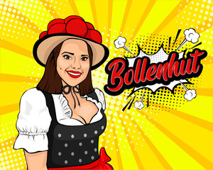 Bollenhut girl pop art. Germany.