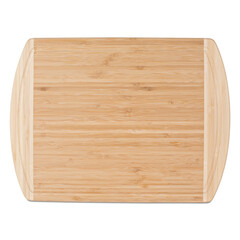 Wooden cutting board on a white background