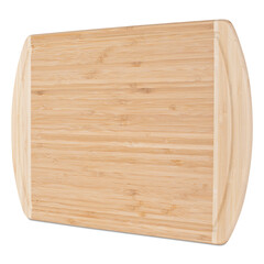 Wooden cutting board on a white background