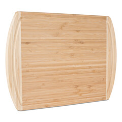 Wooden cutting board on a white background