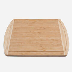 Wooden cutting board on a white background