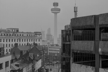 Liverpool Skyline Black and White