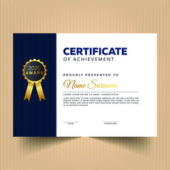Modern certificate of achievements with abstract shapes 