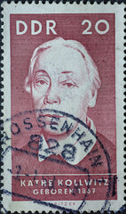 GERMANY, DDR - CIRCA 1967: a postage stamp from Germany, GDR showing a portrait of the graphic...