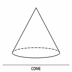 A Cone outline icon on white background