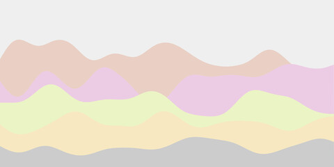 Pastel abstract hills background with soft waves. Modern vector illustration for creative designs and wallpapers.