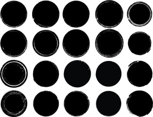 Grunge post Stamps Collection, Circles. Banners, Insignias , Logos, Icons, Labels and Badges Set . vector distress textures.blank shapes.