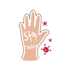 stop sign, avoid infection by coronavirus or covid 19