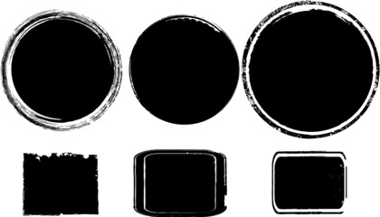 Grunge post Stamps Collection, Circles. Banners, Insignias , Logos, Icons, Labels and Badges Set . vector distress textures.blank shapes.
