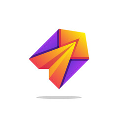 Naklejka premium awesome arrow color logo vector abstract