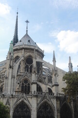 Fototapeta na wymiar Backside of the Notre Dame of Paris, France