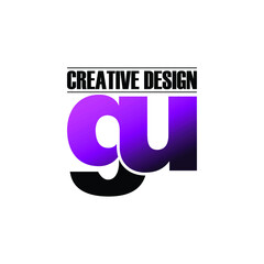 Letter GU circle logo icon design vector. monogram logo vector illustration