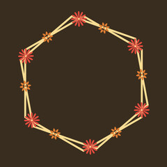 golden frame with red flowers