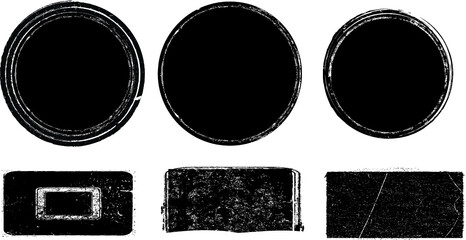 Grunge post Stamps Collection, Circles. Banners, Insignias , Logos, Icons, Labels and Badges Set . vector distress textures.blank shapes.