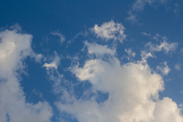 Cumulus clouds in the sky