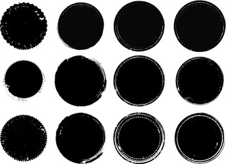 Grunge post Stamps Collection, Circles. Banners, Insignias , Logos, Icons, Labels and Badges Set . vector distress textures.blank shapes.