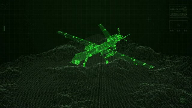 Military Drone Radar HUD animation 