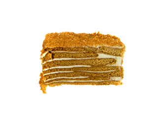 custard cake isolated on white background