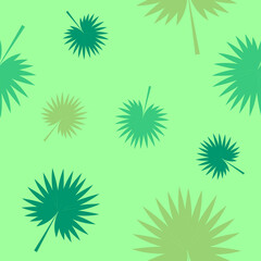 Exotic tropical verctor background with hawaiian plants. Seamless tropical pattern with palm leaves