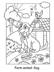 Coloring dog vector