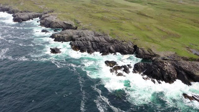 Aerial view of the coastline at Daros in County Donegal - Ireland.