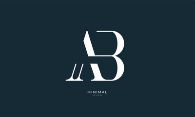 Alphabet letter icon logo AB
