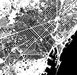 Naklejka premium mapa centrum Barcelony, Hiszpania