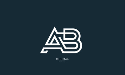 Obraz premium Alphabet letter icon logo AB