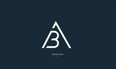 Alphabet letter icon logo AB