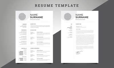 Resume / CV Template with Cover Letter Design