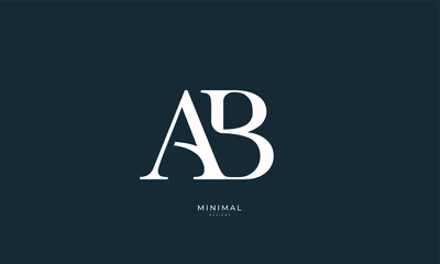 Alphabet letter icon logo AB