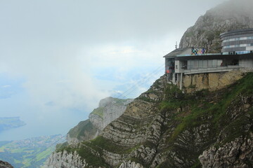 Clouds descending over Mount Pilatus near Lucerne, Switzerland
