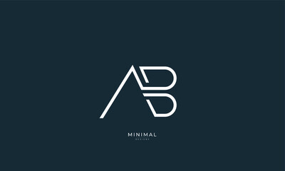 Alphabet letter icon logo AB