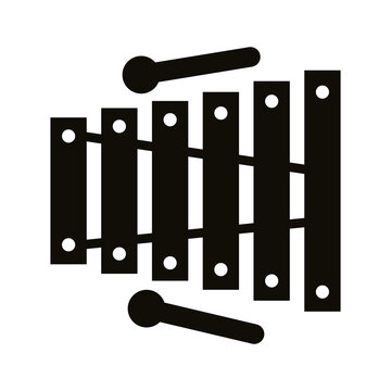 xilophone musical instrument silhouette style icon