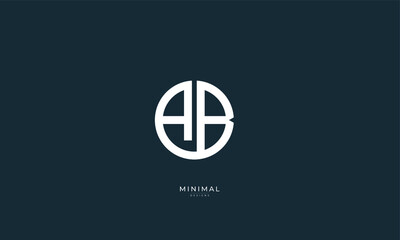 Alphabet letter icon logo AB