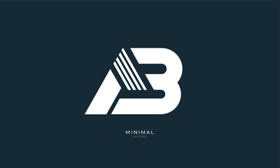Alphabet letter icon logo AB