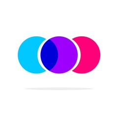 Abstract colorful circles logotype three element shapes design on template vector modern trendy mockup