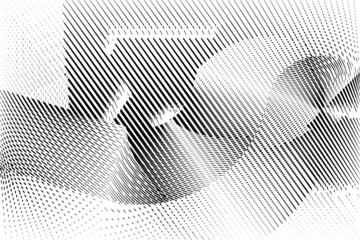 Abstract halftone dots and lines background, creative geometric dynamic pattern, vector modern design texture for card, banner, cover, poster, decoration.