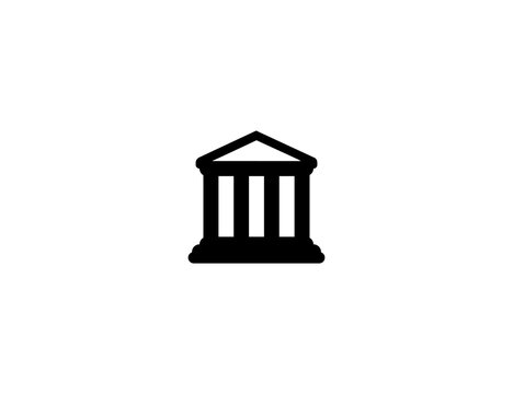 Classical building vector icon. Isolated Government, Department House illustration