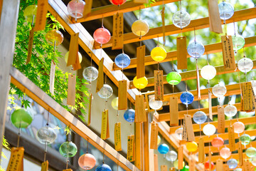 Low Angle View Of Decorations Hanging Outdoors