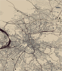 map of the city of Lviv, Lviv Oblast, Ukraine