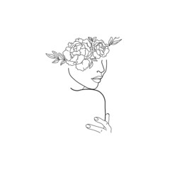 A women with flowers in hair