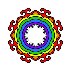 Abstract rainbow logo. Vector logotype design. Can be used as a design element, sticker, print.