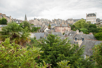 Fototapeta premium Panoramic view of the old town of Dinan