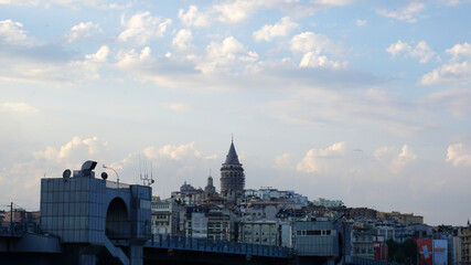 Obraz premium Watching Istanbul from the Passenger Ferry, Galata tower