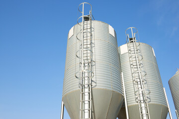 Metal tanks in a farm