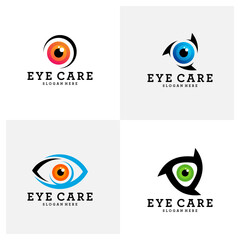 Set of Creative Eye Concept Logo Design Template, Eye Care logo design Vector, Icon Symbol