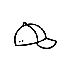 Baseball cap outline icons. Vector illustration. Editable stroke. Isolated icon suitable for web, infographics, interface and apps.