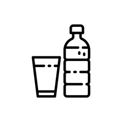 Water drink outline icons. Vector illustration. Editable stroke. Isolated icon suitable for web, infographics, interface and apps.