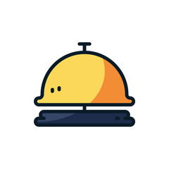 Reception bell filled outline icons. Vector illustration. Editable stroke. Isolated icon suitable for web, infographics, interface and apps.